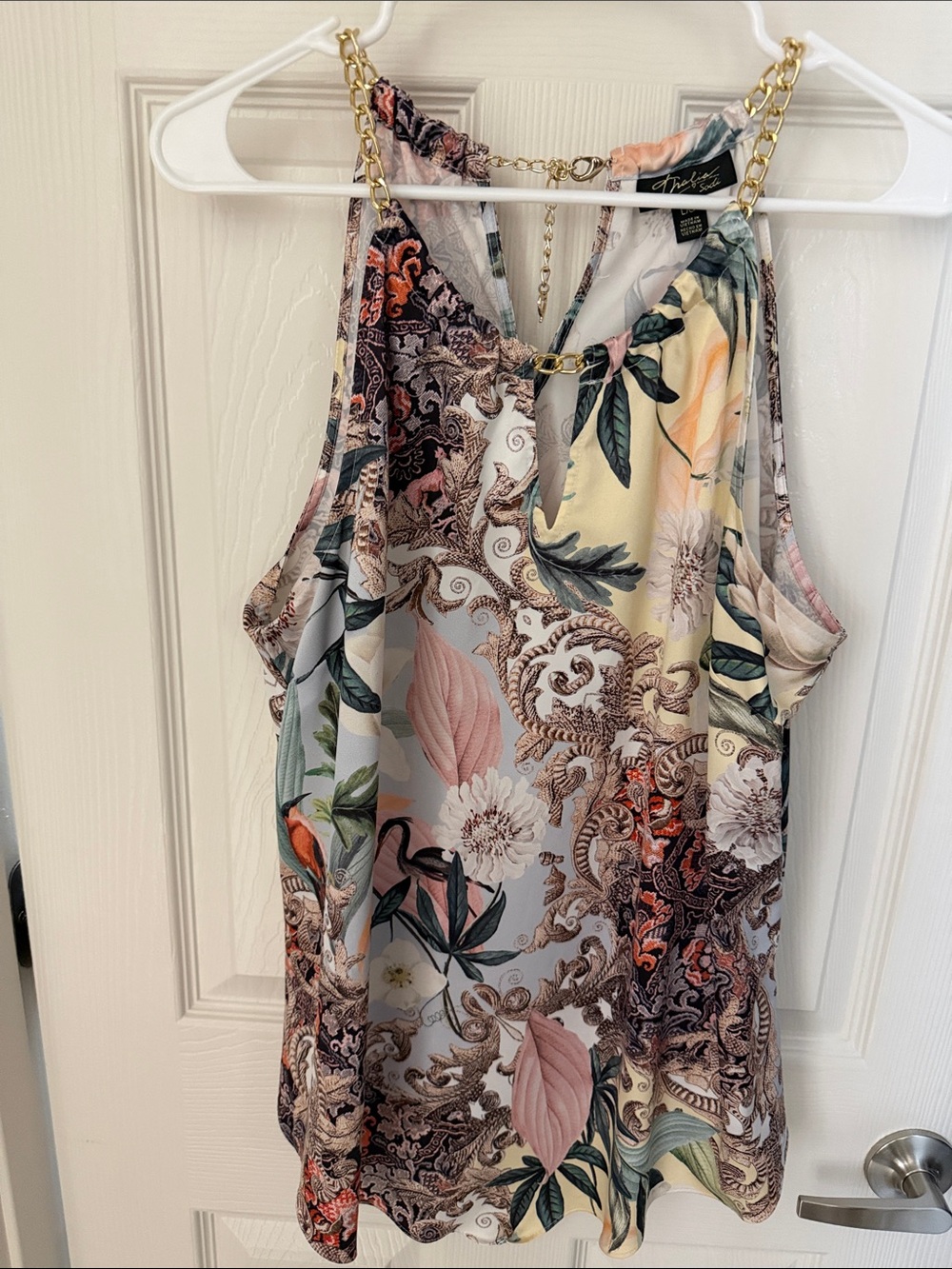 Thalia Sodi Floral Paisley Chain-Halter Multicolor Camisole